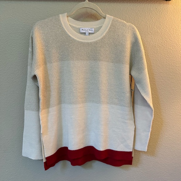 Michael Stars Shiny Striped Crew neck Sweater Size XS - Picture 1 of 11
